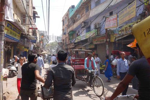 A quiet side street in Delhi